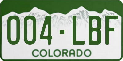 CO license plate 004LBF