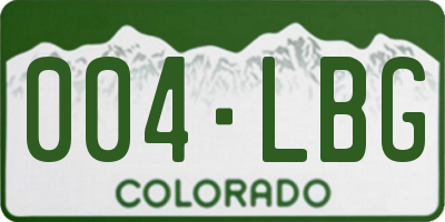 CO license plate 004LBG
