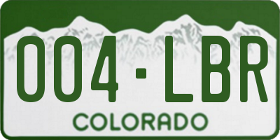 CO license plate 004LBR