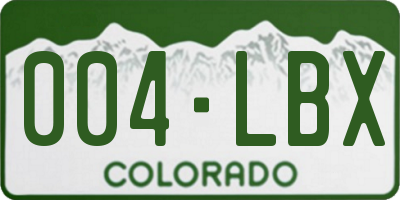 CO license plate 004LBX