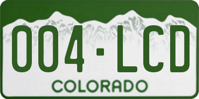 CO license plate 004LCD