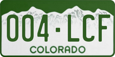 CO license plate 004LCF