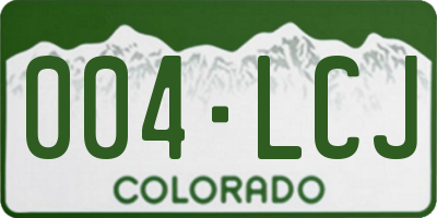 CO license plate 004LCJ