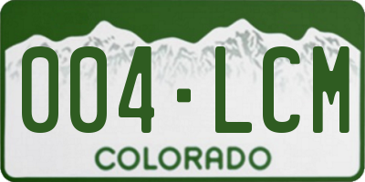 CO license plate 004LCM