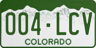 CO license plate 004LCV