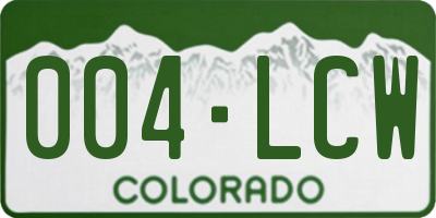 CO license plate 004LCW