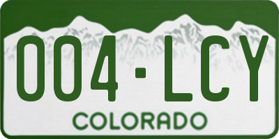 CO license plate 004LCY