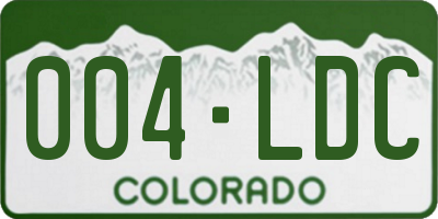 CO license plate 004LDC
