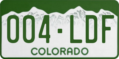 CO license plate 004LDF