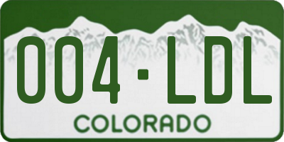 CO license plate 004LDL