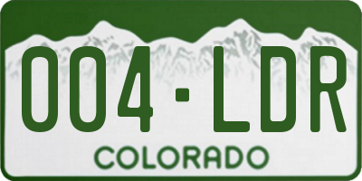 CO license plate 004LDR