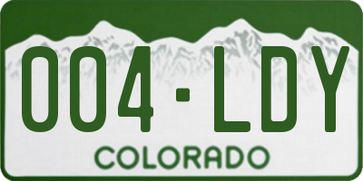 CO license plate 004LDY