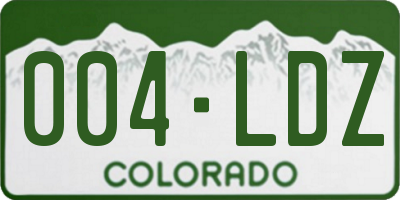 CO license plate 004LDZ