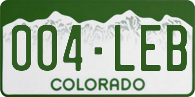 CO license plate 004LEB
