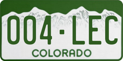 CO license plate 004LEC