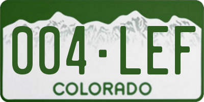 CO license plate 004LEF