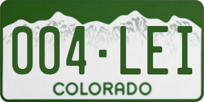 CO license plate 004LEI
