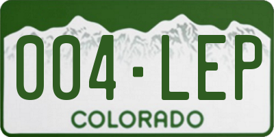 CO license plate 004LEP