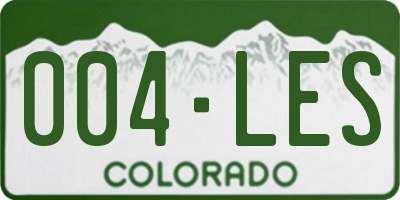 CO license plate 004LES