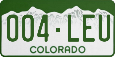 CO license plate 004LEU
