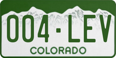 CO license plate 004LEV