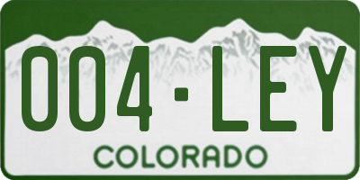 CO license plate 004LEY