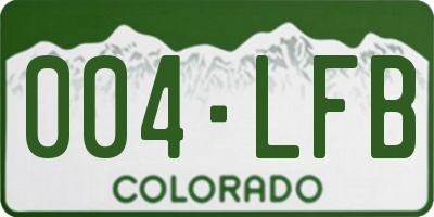 CO license plate 004LFB