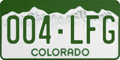 CO license plate 004LFG