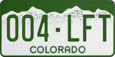 CO license plate 004LFT