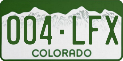 CO license plate 004LFX
