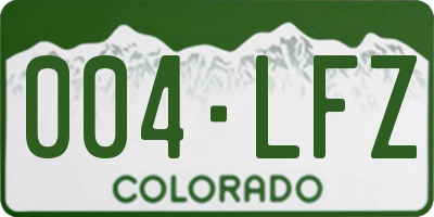 CO license plate 004LFZ