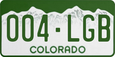 CO license plate 004LGB