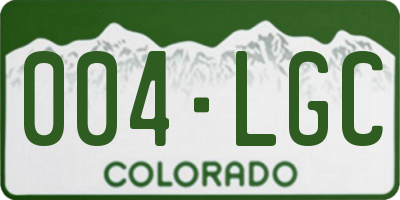 CO license plate 004LGC