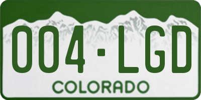 CO license plate 004LGD