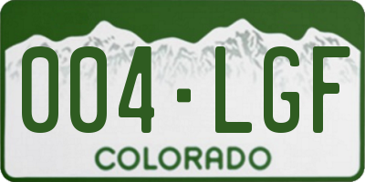 CO license plate 004LGF