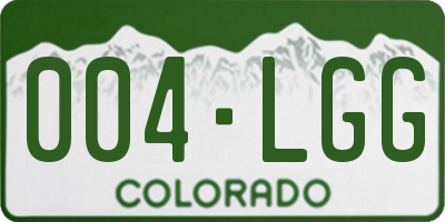 CO license plate 004LGG