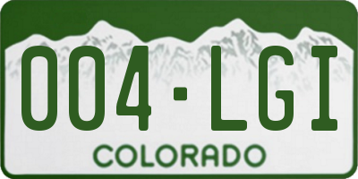 CO license plate 004LGI