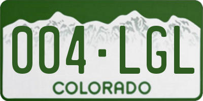CO license plate 004LGL