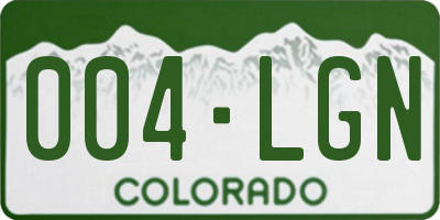 CO license plate 004LGN