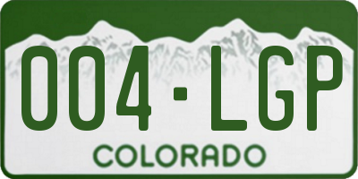 CO license plate 004LGP