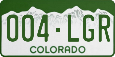 CO license plate 004LGR