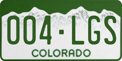 CO license plate 004LGS