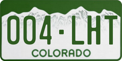 CO license plate 004LHT