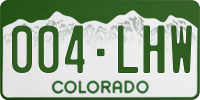 CO license plate 004LHW