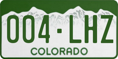 CO license plate 004LHZ