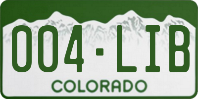 CO license plate 004LIB