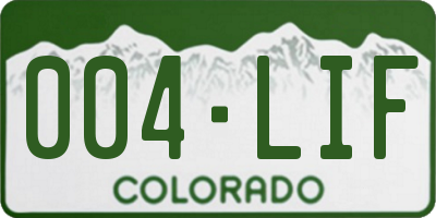 CO license plate 004LIF
