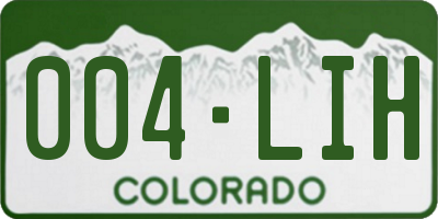 CO license plate 004LIH