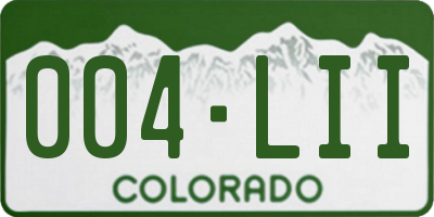 CO license plate 004LII