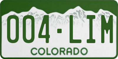 CO license plate 004LIM